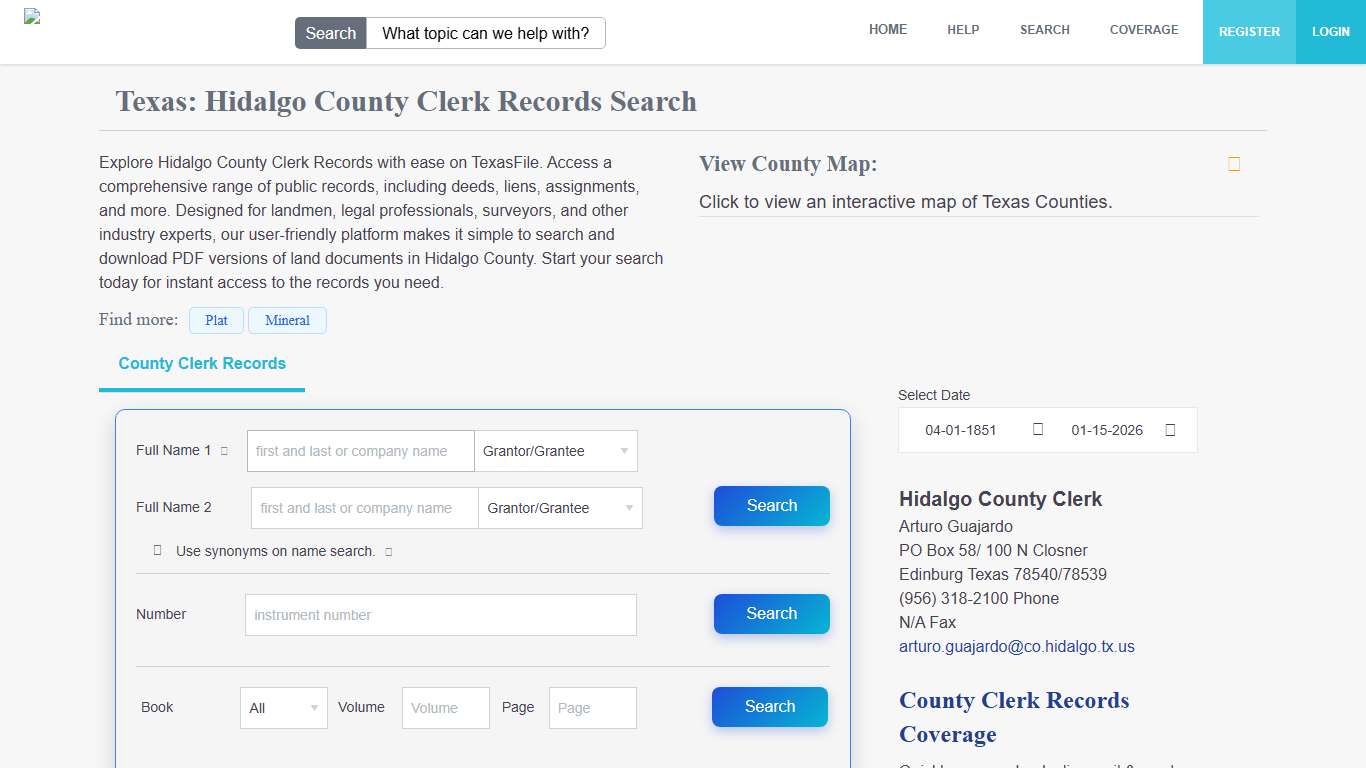 Hidalgo County Clerk Records Search | TexasFile